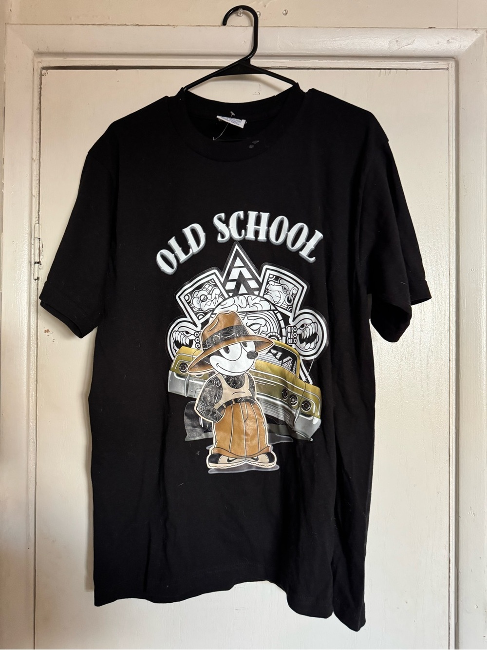 Old School Graphic men’s Tee - Black with Brown Accents